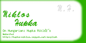 miklos hupka business card